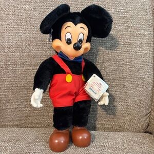 Vintage 1981 Applause Disney Mickey Mouse Rubber Face Stuffed Plush 15"